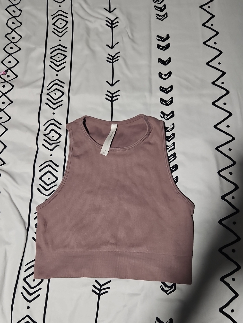 Babaton Dusty Mauve Ribbed Crop Tank